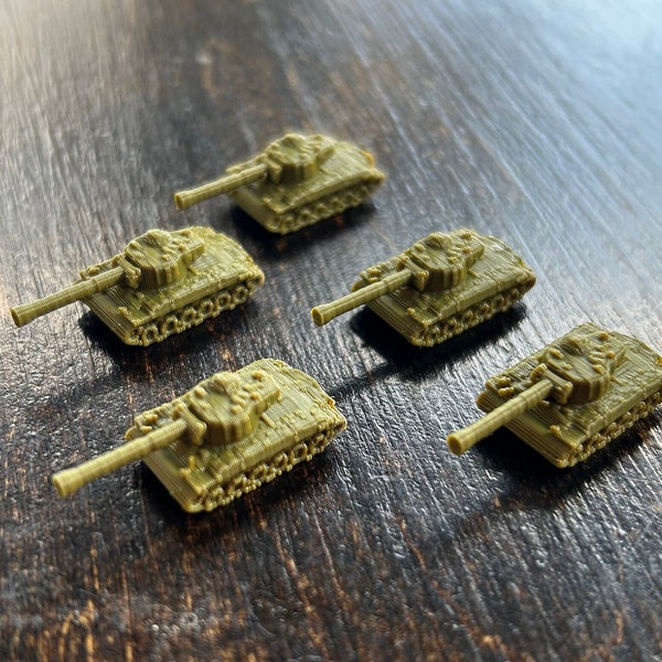 QTY 4x US WW2-era M26 Pershing Heavy Tank miniatures - for tabletop board games like Axis and Allies