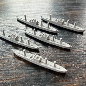 QTY 5x WW2-era Allied Liberty Ship Transports for Axis and Allies and other Tabletop Board Games