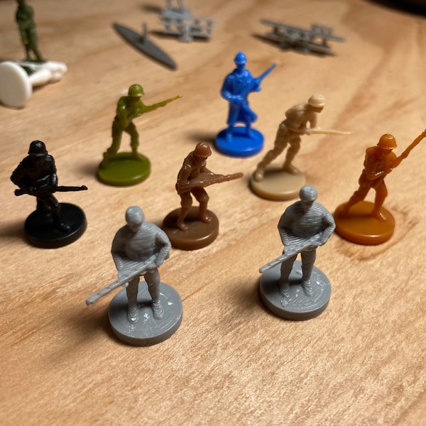 QTY 5x 3D-Printed Infantry miniatures for  tabletop board games like Axis and Allies!
