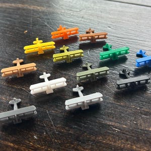 Cantidad: 5 miniaturas de cazas biplanos de la Primera Guerra Mundial para Axis and Allies 1914 y otros juegos de mesa