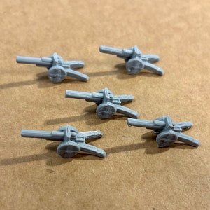 QTY 5x Heavy / Advanced Artillery miniatures - for tabletop board games like Axis and Allies