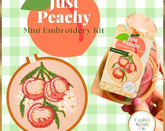 Just Peachy Mini Broderikit: DIY-sommarpresent för nybörjare (Handgjord, konstgjord, fysisk produkt)