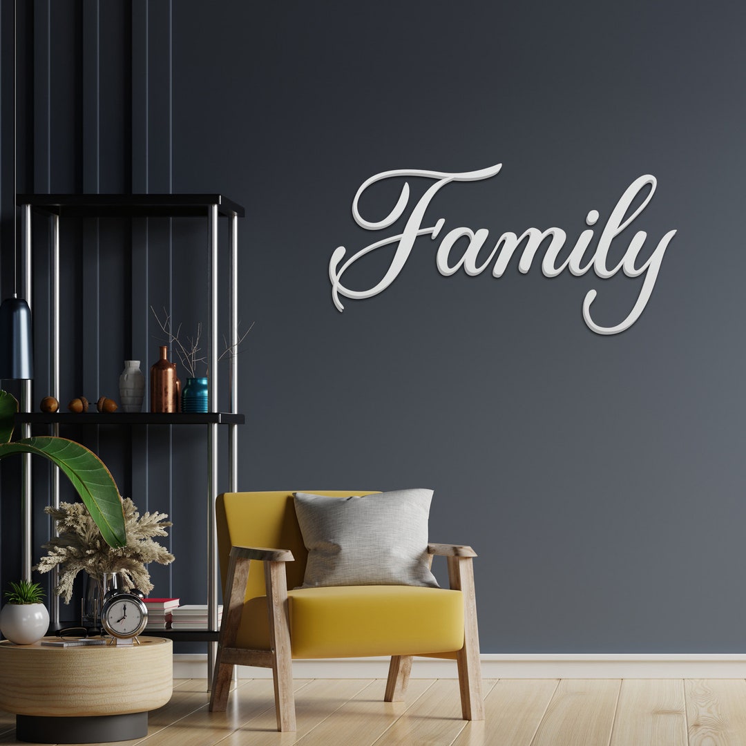 FAMILY Signs for Home Decor Wall, Wooden Word Cut Out, Family Sign Wall