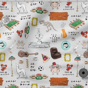 Friends Baumwollstoff 100 %, hochwertiger Stoff mit Ökodruck, TV-Serienstoff – von The 1/2 Yard