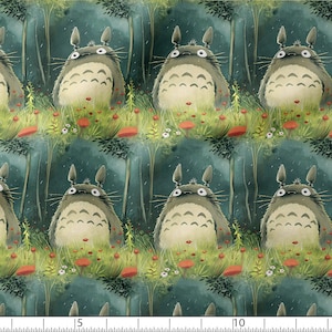 Tela de algodón de dibujos animados japoneses 100%, tela de alta calidad Eco-print, tela anime - por The 1/2 Yard