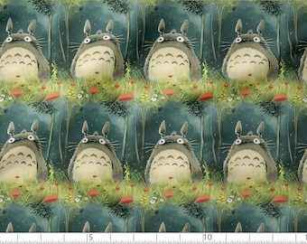 Japanese Cartoon cotton fabric 100%, High Quality Fabric Eco-print, Anime fabric - by The 1/2 Yard