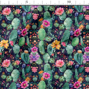 Tessuto di cotone cactus 100%, tessuto di alta qualità Eco-stampa, tessuto cactus - di The 1/2 Yard