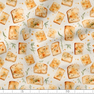 Bread cotton fabric 100%, High Quality Fabric Eco-print, Slices of Bread fabric - by The 1/2 Yard