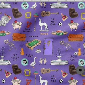 Vrienden katoenen stof 100%, hoge kwaliteit stof Eco-print, TV-serie stof - door The 1/2 Yard
