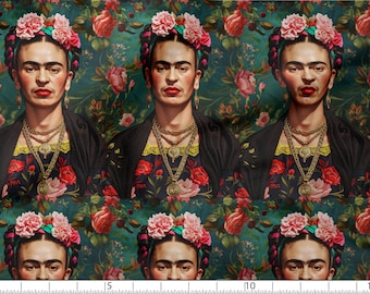 Frida cotton fabric 100%, High Quality Fabric Eco-print, Frida fabric - by The 1/2 Yard