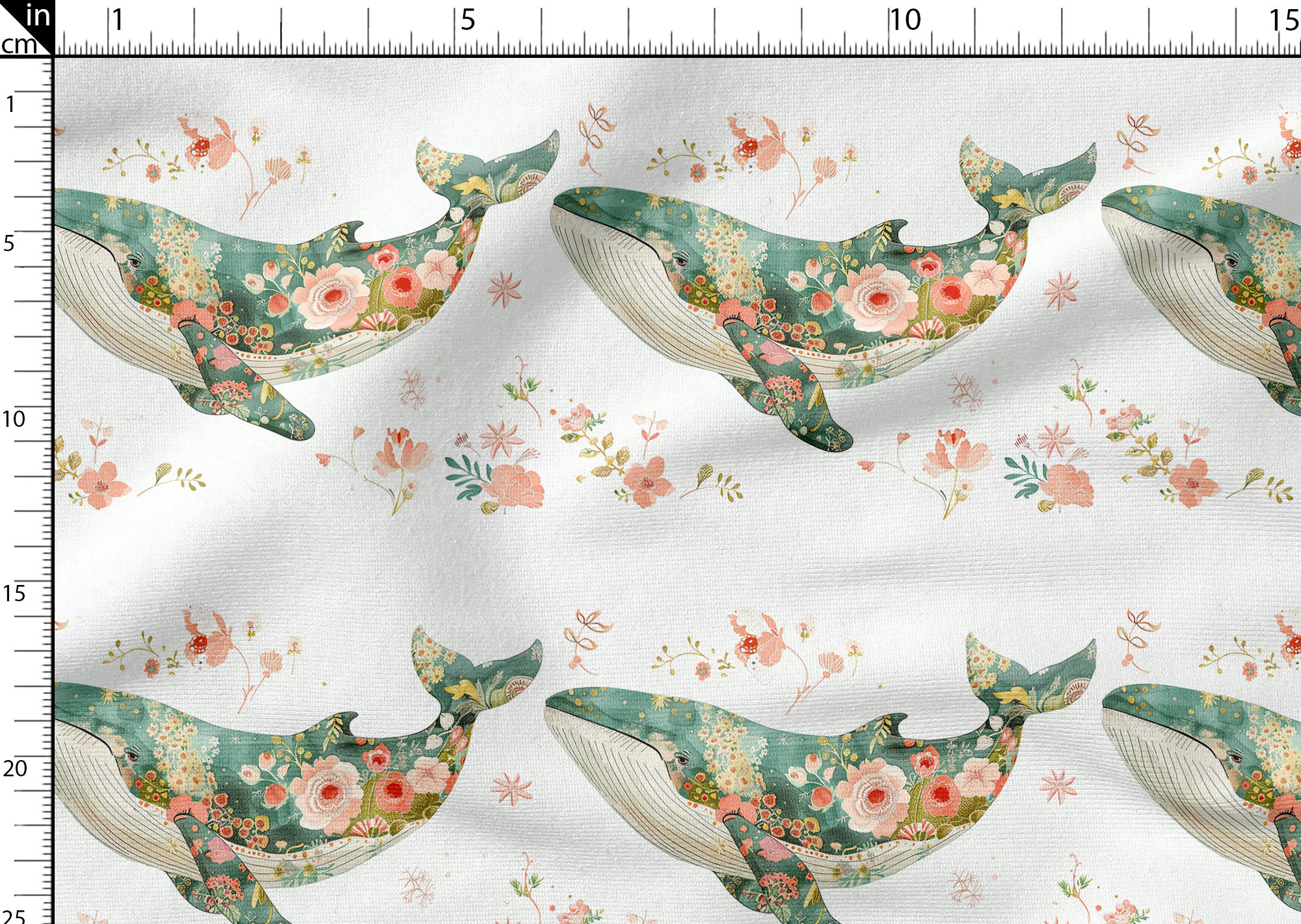 Colorful Whales Cotton Fabric 100%, High Quality Fabric Eco-print ...