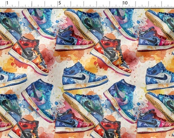 Zapatillas clásicas tela de algodón 100%, tela de alta calidad Eco-print, zapatillas de tela de algodón, tela de juego - por The 1/2 Yard