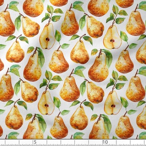 Tessuto di cotone pere 100%, tessuto di alta qualità Eco-stampa, tessuto di frutta - di The 1/2 Yard