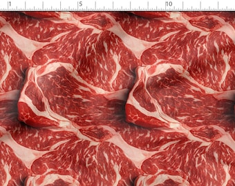 Fresh meat - Meat Printed Fabric Meat cotton fabric 100%, High Quality Fabric Eco-print, Meat fabric - by The 1/2 Yard