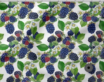 Blackberries cotton fabric 100% High Quality Fabric Eco-print Blackberries Cotton Fabric - by The 1/2 Yard