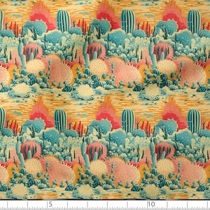 Tessuto di cotone Desert Cacti 100%, tessuto di alta qualità Eco-stampa, tessuto Desert Vintage - di The 1/2 Yard