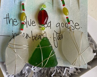 Christmas Sea Glass Ornaments