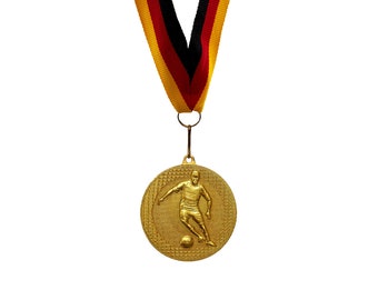 Fussball Medaillen für Kinder | Als Kindermedaille für Kinder Party mit Halsband | Medaillen für Fussball Turniere | 5 Stück oder 10 Stück