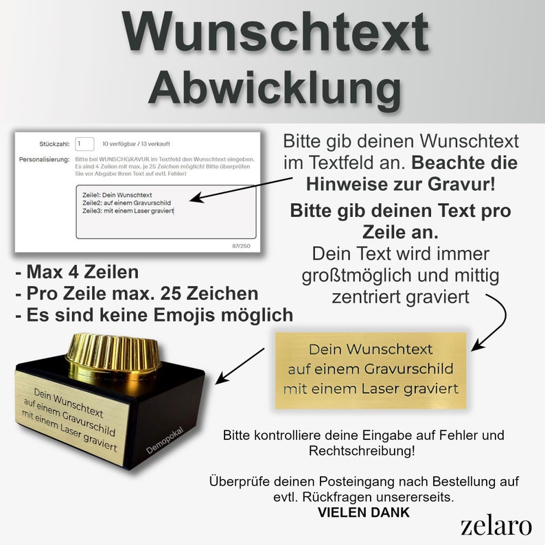 Figur Award mit Gravur Gold Personalisiertes Geschenk mit Wunschtext Siegerfigur in 4 Größen Kollegen Abschied Ehrung Bild 6