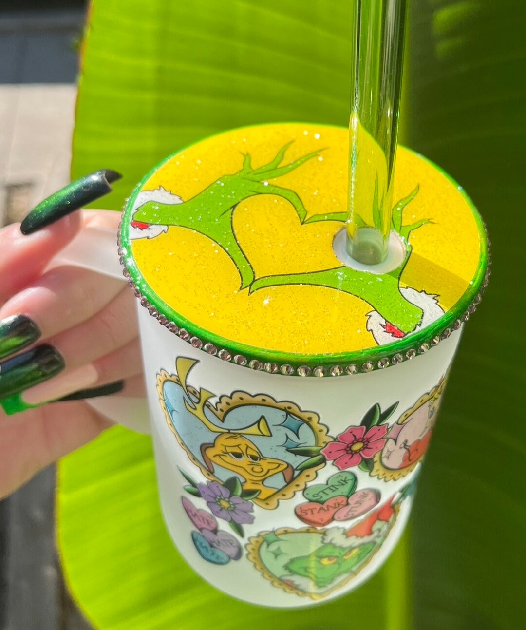 The Grinch, Custom Mugs and Glass Cups, Christmas Gifts, Customized