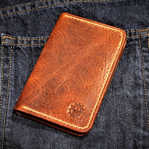 Beautiful Brown Leather Vertical Bifold Wallet