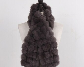 Handmade Femmes réel Rex fourrure de lapin Bandeaux Fille Anneau Cowl Snood Scarves Winter Handmade Femmes réel Rex fourrure de lapin Bandeaux Fille Anneau Cowl Snood Scarves Winter