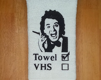 Bill Murray Scrooged Movie Embroidered Hand Towel - A Christmas Carol - Murray Christmas - IBC Television - Funny Holiday Decor