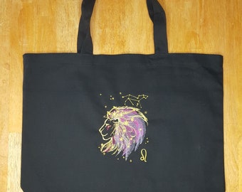 Leo *Zodiac Sign Canvas Tote Bag - Astrology Series