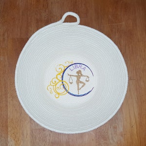 Libra *Zodiac Sign Embroidered Round Bowl