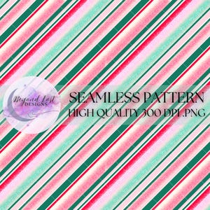 Puede incluir: Patrón sin costuras con rayas diagonales en tonos de rosa, verde y blanco. El patrón es de alta calidad y 300 DPI. El texto "SEAMLESS PATTERN HIGH QUALITY 300 DPI.PNG" está en la parte inferior de la imagen.