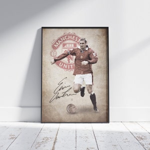 Eric Cantona - Memorabilia retrô com assinatura | pôster ou emoldurado