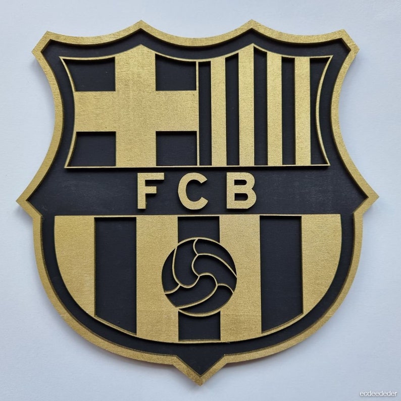 FC Barcelona Football Club Crest Logo As A Wall Decoration Etsy