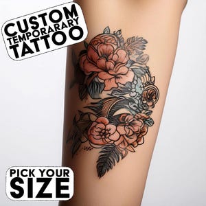 2x tatuaggio temporaneo personalizzato - il tuo design, la tua taglia! (colore, bianco e nero)