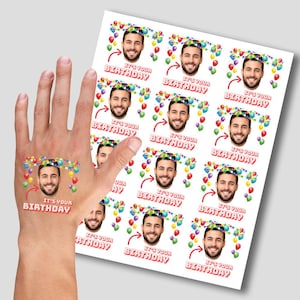 Birthday Party Temporary Tattoos, Party face tattoo, Custom Temporary Tattoo, Birthday Party Favor, Personalized Celebration Party Tattoo