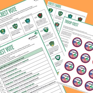 Girl Scout Troop Crest Selection, Troop Crest Vote, Brownie, Instant Download
