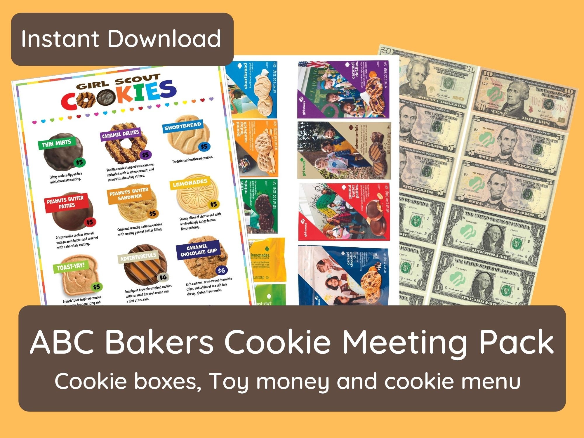 ABC, Cookie Meeting Set, 2024 ABC Bakers, for Pretend Cookie Booth ...