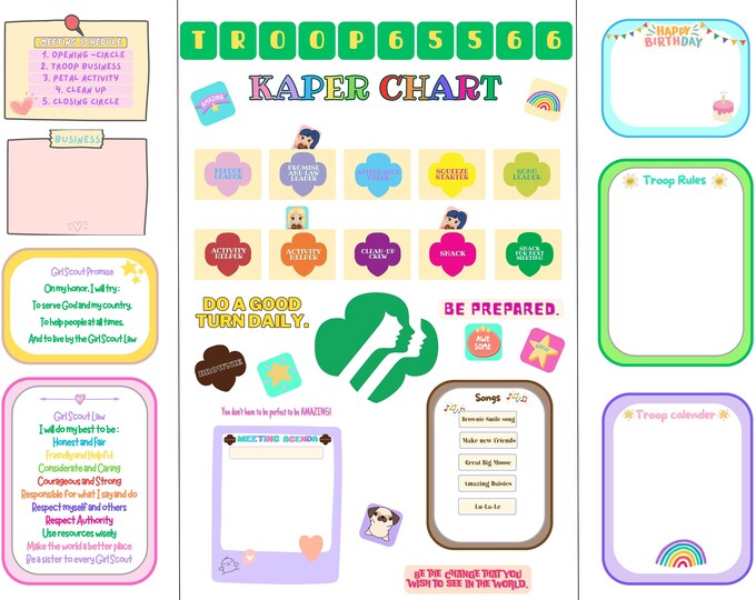 Brownie Girl Scout Kaper Chart Printable Instant Download - Etsy