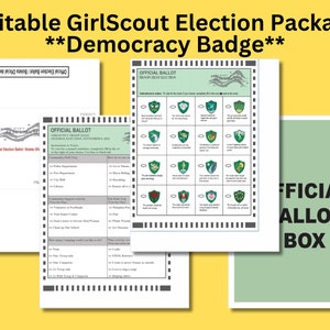Girl Scout Mock Wahl, Wahlzettel, Abstimmung, Democracy, Bonus Troop Crest Auswahlformular