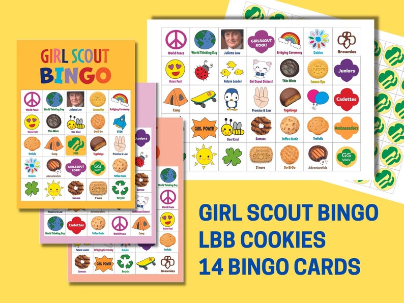 Girl Scout Bingo Cards LBB Cookies Girl Scout Cookies Girl | Etsy Canada