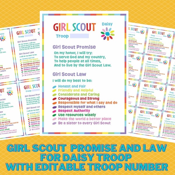 Girl Scout Law Cards Etsy
