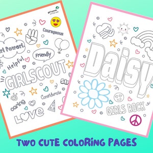 Girl Scout Coloring Pages | Digital Download | Printable | Daisy | Leader