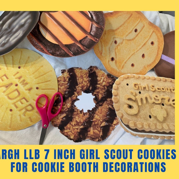 2024 Cookies Decorations, 7 Inch big cookie pictures, for Cookie Booth decorations,  LLB cookies