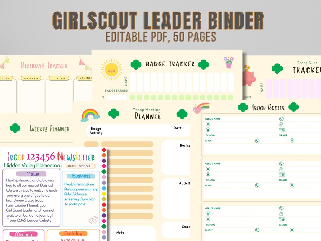 Girl Scouts Leader Binder Set, Troop Leader Planner, Meeting Planner