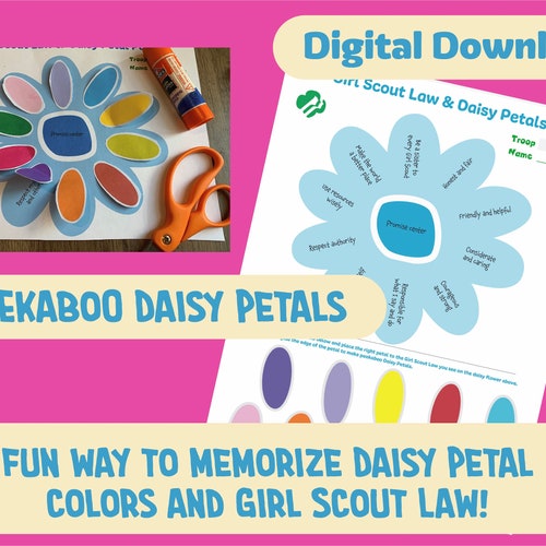 Peekaboo Daisy Petals Girl Scout Daisy Petal Activity Fun Etsy