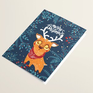 Ensemble de cartes de renne de Noël w Enveloppes