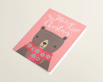 Blushing Bear Set di cartoline di Natale w buste