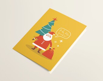 Retro Santa Card Set w Envelopes | Holiday Cards with Photo | Holiday Cards Personalized