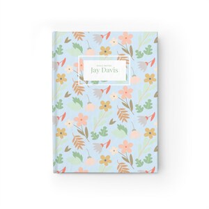 Pastell Blumen Journal | Tagebuch für Erwachsene | Gefütterte Journale | Personalisiertes Tagebuch | Tagebuch | Personalisiertes Tagebuch zum Verschenschen