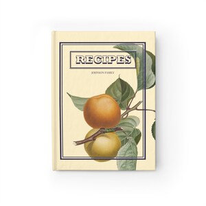 Vintage Aprikosen Rezept Journal | Journal für Erwachsene, liniertes Papier Journal, personalisiertes Journal, benutzerdefiniertes Journal, personalisiertes Journal für Geschenk