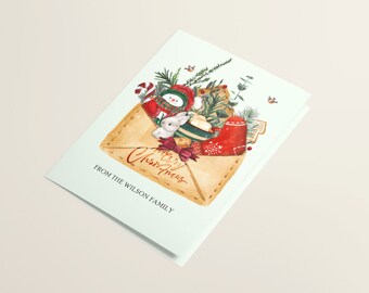 Vintage Envelope Christmas Card Set w Envelopes
